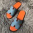 Hermes Men's Izmir Sandals In Blue Epsom Calfskin