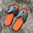 Hermes Men's Izmir Sandals In Blue Epsom Calfskin