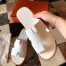 Hermes Men's Izmir Sandals In White Epsom Calfskin