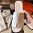 Hermes Men's Izmir Sandals In White Epsom Leather