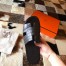 Hermes Men's Izmir Sandals In Black Matte Niloticus Crocodile Leather