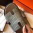 Hermes Men's Izmir Sandals In Grey Shiny Niloticus Crocodile Leather