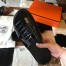 Hermes Men's Izmir Sandals In Black Shiny Niloticus Crocodile Leather