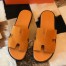 Hermes Men's Izmir Sandals In Yellow Suede Calfskin