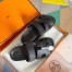 Hermes Men's Chypre Sandals in Black Calfskin 