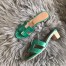 Hermes Oasis Slide Sandals In Bamboo Niloticus Crocodile Shiny Skin