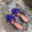 Hermes Oasis Slide Sandals In Blue Electric Niloticus Crocodile Shiny Skin