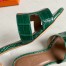 Hermes Oasis Slide Sandals In Green Niloticus Crocodile Shiny Skin