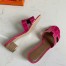 Hermes Oasis Slide Sandals In Rose Red Niloticus Crocodile Shiny Skin