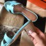 Hermes Oasis Slide Sandals 50mm In Blue Atoll Epsom Calfskin