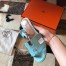 Hermes Oasis Slide Sandals 50mm In Blue Atoll Epsom Calfskin