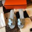 Hermes Oasis Slide Sandals 50mm In Ciel Epsom Calfskin