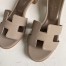 Hermes Oasis Slide Sandals 50mm In Gris Asphalt Epsom Calfskin