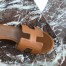 Hermes Oasis Slide Sandals 50mm In Gold Epsom Calfskin