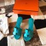Hermes Oasis Slide Sandals 50mm In Lake Green Epsom Calfskin