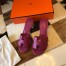 Hermes Oasis Slide Sandals 50mm In Purple Epsom Calfskin