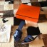 Hermes Oasis Slide Sandals 50mm In Blue Saphir Epsom Calfskin