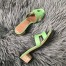 Hermes Oasis Slide Sandals 50mm In Vert Criquet Epsom Calfskin