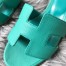 Hermes Oasis Slide Sandals 50mm In Vert Verone Epsom Calfskin