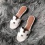 Hermes Oasis Slide Sandals 50mm In White Epsom Calfskin
