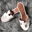 Hermes Oasis Slide Sandals 50mm In White Epsom Calfskin