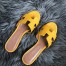 Hermes Oasis Slide Sandals 50mm In Yellow Epsom Calfskin