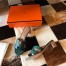 Hermes Oasis Slide Sandals 50mm In Malachite Ostrich Leather