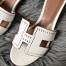 Hermes Oasis Slide Sandals 50mm In White Epsom Perforated Calfskin