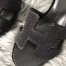 Hermes Oasis Slide Sandals 50mm In Black Suede With Crystal