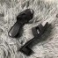 Hermes Oasis Slide Sandals 50mm In Black Suede With Crystal
