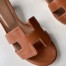 Hermes Oasis Slide Sandals 50mm In Gold Swift Calfskin