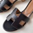 Hermes Oasis Slide Sandals 50mm In Black Swift Calfskin