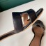 Hermes Oasis Slide Sandals 50mm In Black Swift Calfskin