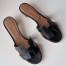 Hermes Oasis Slide Sandals 50mm In Black Swift Calfskin