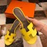 Hermes Oasis Slide Sandals 50mm In Yellow Swift Calfskin