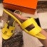 Hermes Oasis Slide Sandals 50mm In Yellow Swift Calfskin