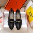 Hermes Pegase Ballerina Flats In Black Calfskin