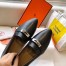 Hermes Pegase Ballerina Flats In Black Calfskin