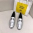 Hermes Women's Royal Loafers In Silver Metallic Lambskin