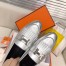 Hermes Women's Royal Loafers In Silver Metallic Lambskin