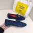 Hermes Women's Royal Loafers In Blue Suede Leather