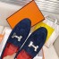 Hermes Women's Royal Loafers In Blue Suede Leather