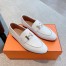 Hermes Women's Paris Loafers in White Goatskin