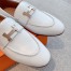 Hermes Women's Paris Loafers in White Goatskin