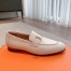 Hermes Women's Paris Loafers in White Goatskin