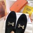 Hermes Women's Paris Loafers In Black Velvet