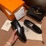 Hermes Women's Ancora Loafers In Black Goatskin