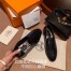 Hermes Women's Ancora Loafers In Black Goatskin