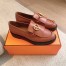 Hermes Women's Impact Loafers in Brown Leather