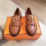 Hermes Women's Impact Loafers in Brown Leather
